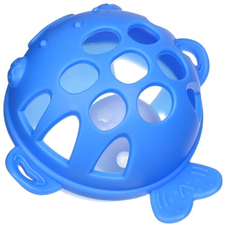 Прорезыватель силиконовый для зубов с погремушкой Крошка Я «Рыбка», 10,5х11х8см,в кейсе, синий