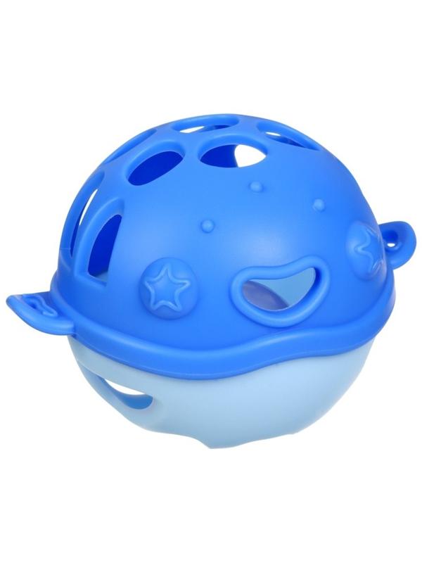 Прорезыватель силиконовый для зубов с погремушкой Крошка Я «Рыбка», 10,5х11х8см,в кейсе, синий