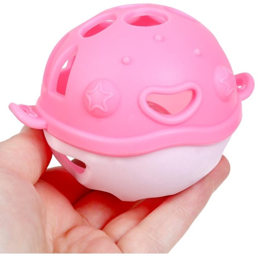 Прорезыватель силиконовый для зубов с погремушкой Крошка Я «Рыбка», 10,5х11х8см, в кейсе, розовый