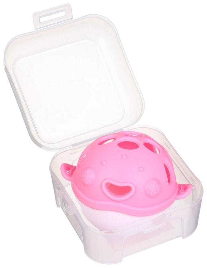 Прорезыватель силиконовый для зубов с погремушкой Крошка Я «Рыбка», 10,5х11х8см, в кейсе, розовый
