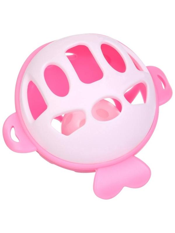 Прорезыватель силиконовый для зубов с погремушкой Крошка Я «Рыбка», 10,5х11х8см, в кейсе, розовый