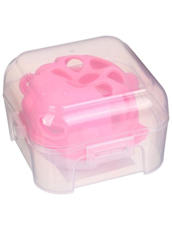 Прорезыватель силиконовый для зубов с погремушкой Крошка Я «Рыбка», 10,5х11х8см, в кейсе, розовый