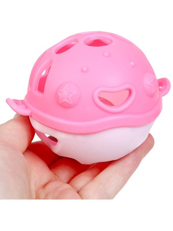 Прорезыватель силиконовый для зубов с погремушкой Крошка Я «Рыбка», 10,5х11х8см, в кейсе, розовый