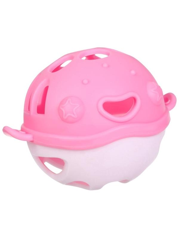 Прорезыватель силиконовый для зубов с погремушкой Крошка Я «Рыбка», 10,5х11х8см, в кейсе, розовый