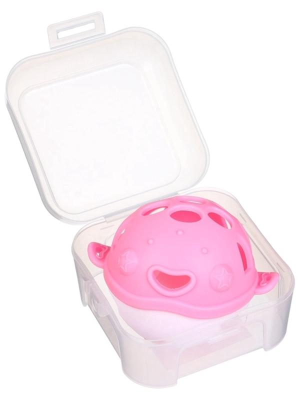 Прорезыватель силиконовый для зубов с погремушкой Крошка Я «Рыбка», 10,5х11х8см, в кейсе, розовый