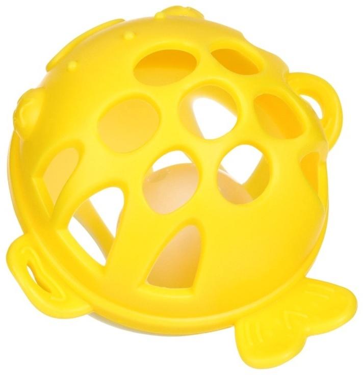 Прорезыватель силиконовый для зубов с погремушкой Крошка Я «Рыбка», 10,5х11х8см, в кейсе, желтый