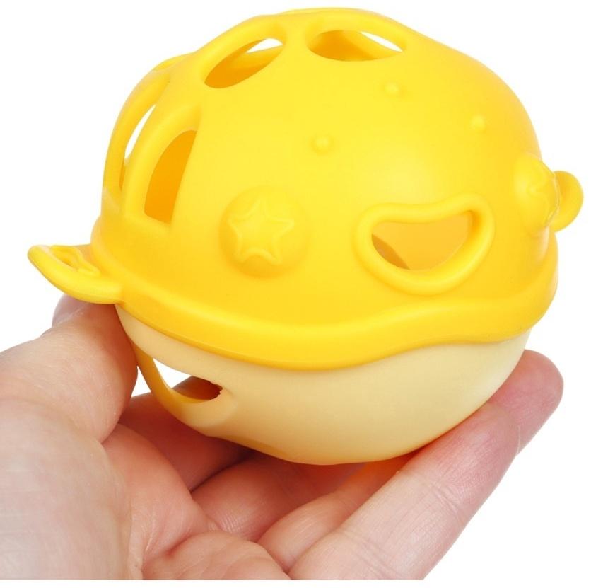 Прорезыватель силиконовый для зубов с погремушкой Крошка Я «Рыбка», 10,5х11х8см, в кейсе, желтый