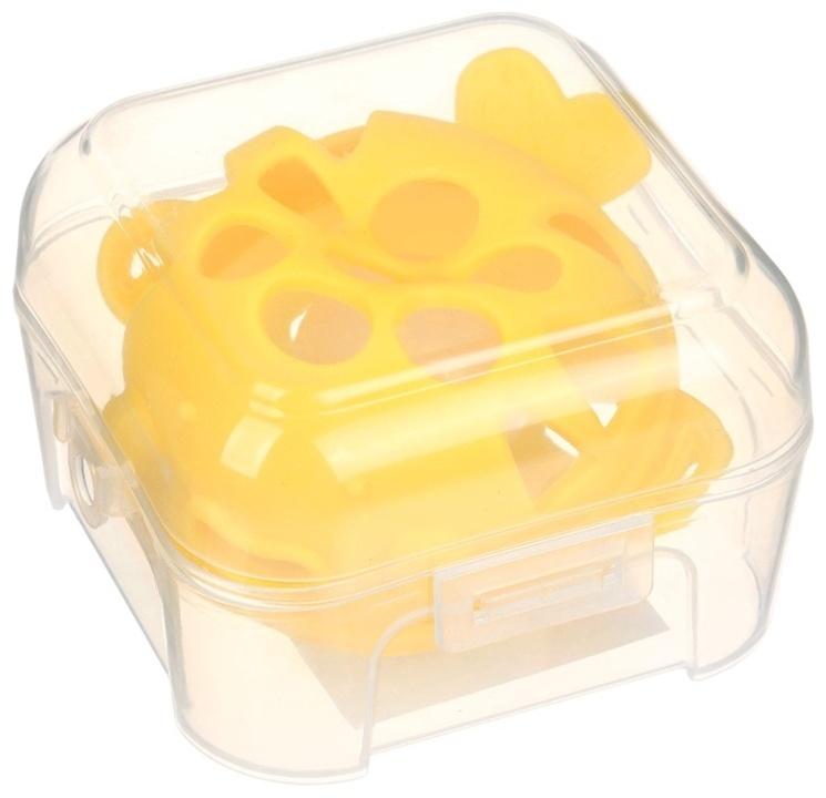 Прорезыватель силиконовый для зубов с погремушкой Крошка Я «Рыбка», 10,5х11х8см, в кейсе, желтый