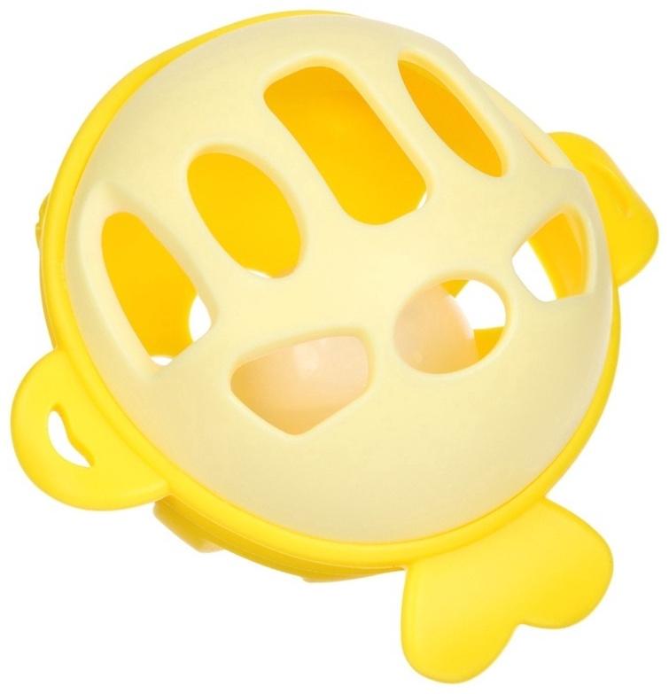 Прорезыватель силиконовый для зубов с погремушкой Крошка Я «Рыбка», 10,5х11х8см, в кейсе, желтый