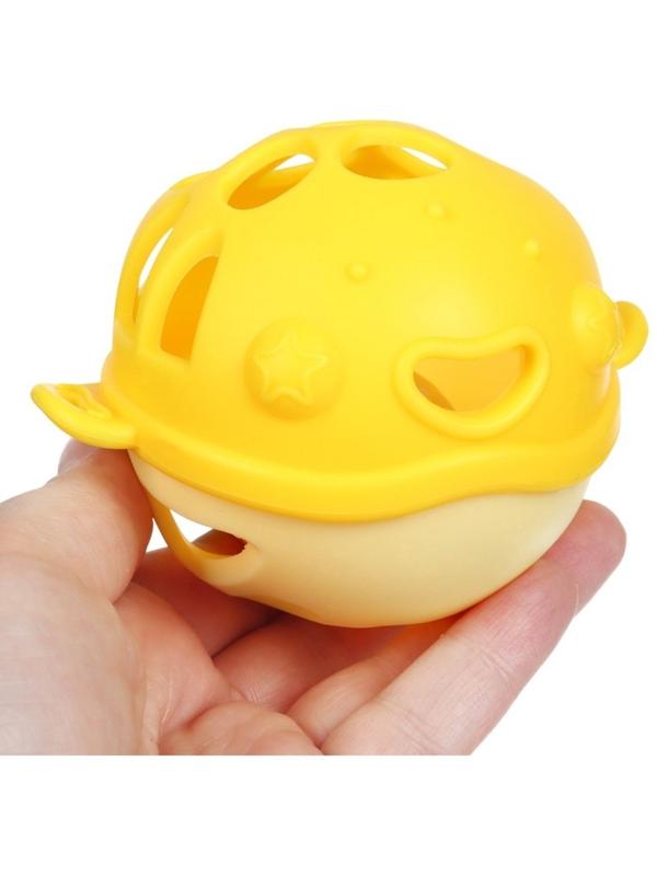 Прорезыватель силиконовый для зубов с погремушкой Крошка Я «Рыбка», 10,5х11х8см, в кейсе, желтый