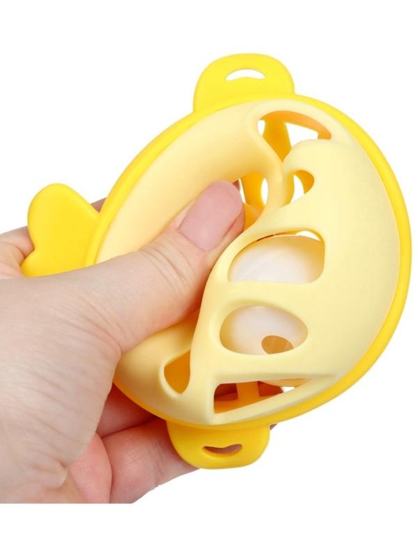 Прорезыватель силиконовый для зубов с погремушкой Крошка Я «Рыбка», 10,5х11х8см, в кейсе, желтый