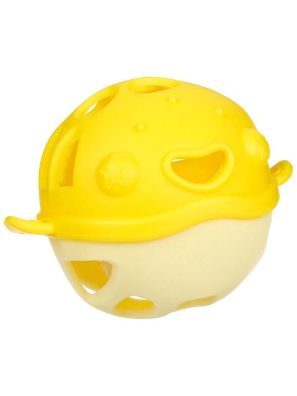 Прорезыватель силиконовый для зубов с погремушкой Крошка Я «Рыбка», 10,5х11х8см, в кейсе, желтый