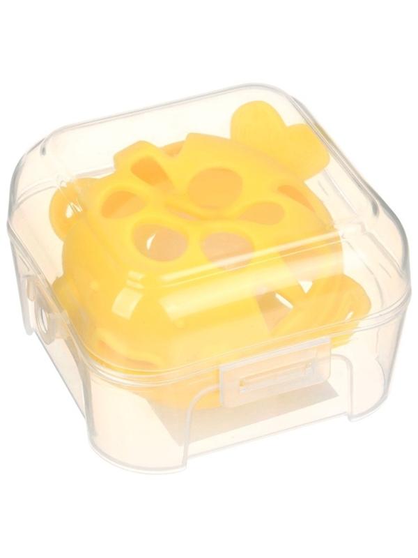 Прорезыватель силиконовый для зубов с погремушкой Крошка Я «Рыбка», 10,5х11х8см, в кейсе, желтый