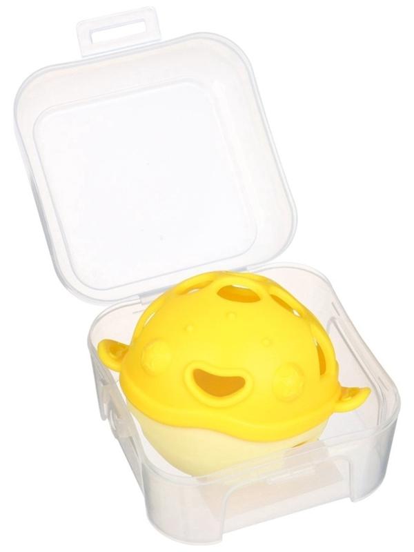 Прорезыватель силиконовый для зубов с погремушкой Крошка Я «Рыбка», 10,5х11х8см, в кейсе, желтый