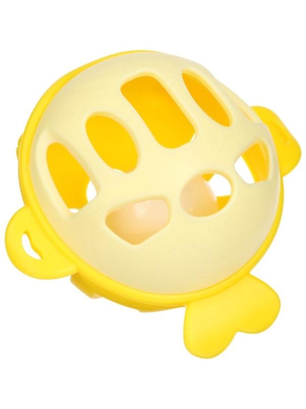 Прорезыватель силиконовый для зубов с погремушкой Крошка Я «Рыбка», 10,5х11х8см, в кейсе, желтый
