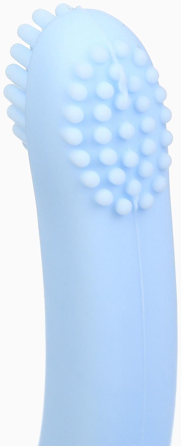 Прорезыватель силиконовый для зубов Крошка Я «Лебедь», щеточка, на присоске, голубой