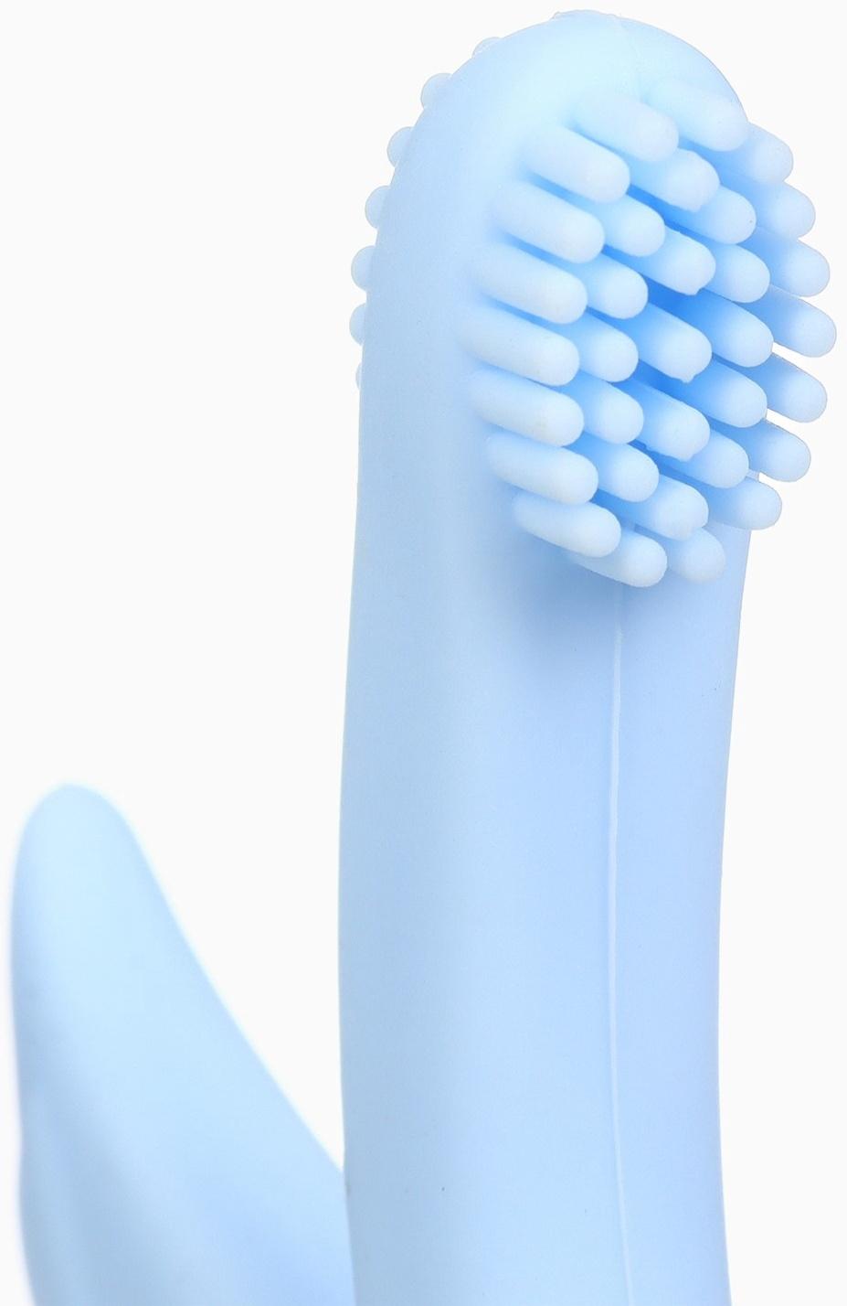 Прорезыватель силиконовый для зубов Крошка Я «Лебедь», щеточка, на присоске, голубой