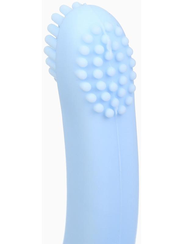 Прорезыватель силиконовый для зубов Крошка Я «Лебедь», щеточка, на присоске, голубой