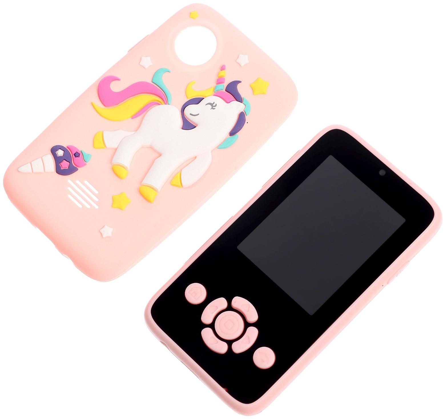 Детский обучающий телефон «Единорожек», звуковые и световые эффекты, камера, цвет розовый