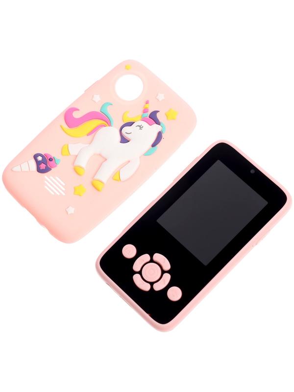 Детский обучающий телефон «Единорожек», звуковые и световые эффекты, камера, цвет розовый