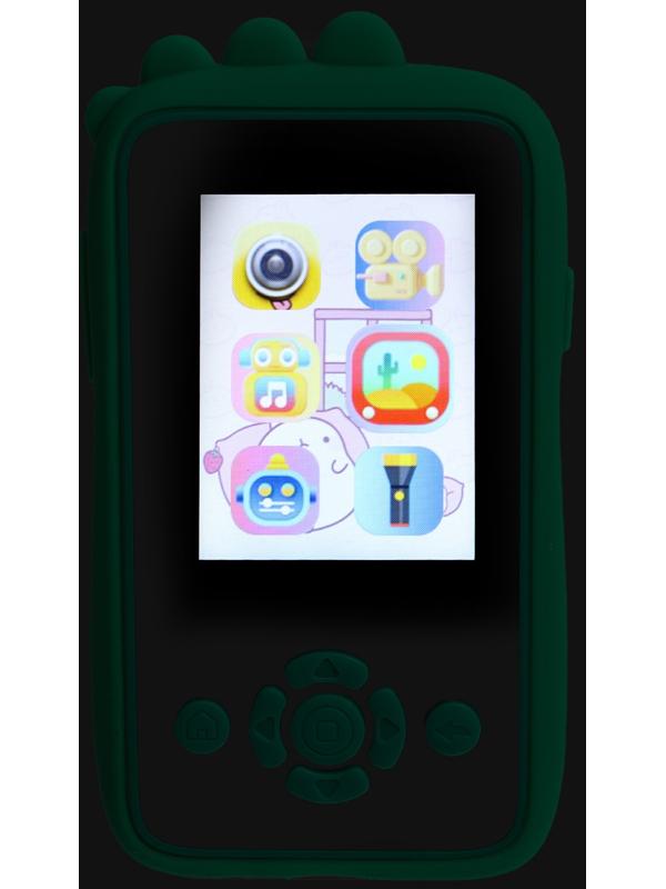 Детский обучающий телефон «Дино», камера, звуковые и световые эффекты, цвет зелёный