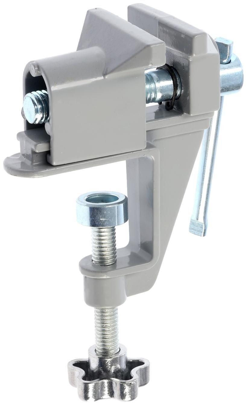 Мини-тиски алюминиевые ТУНДРА, винтовой зажим, усиленные, 35 мм