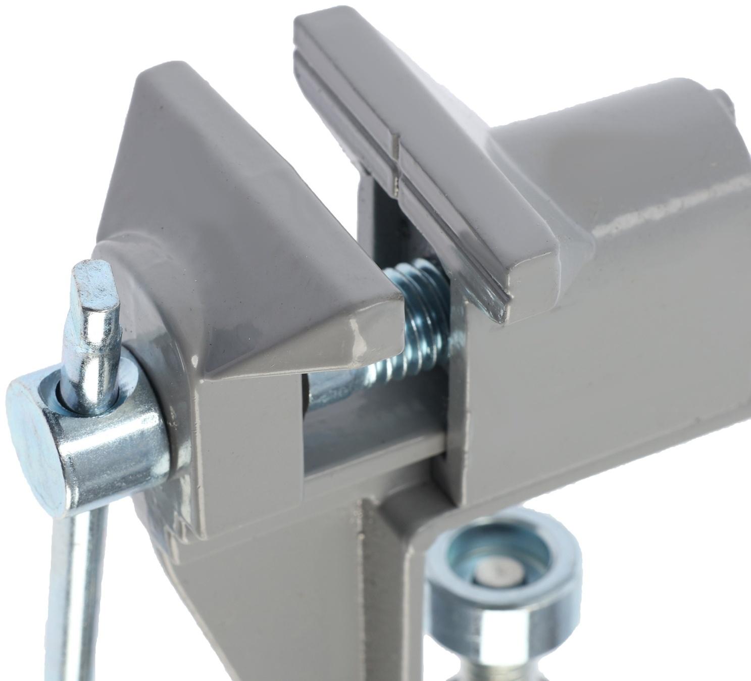 Мини-тиски алюминиевые ТУНДРА, винтовой зажим, усиленные, 35 мм