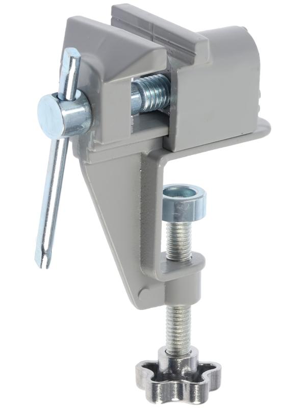 Мини-тиски алюминиевые ТУНДРА, винтовой зажим, усиленные, 35 мм