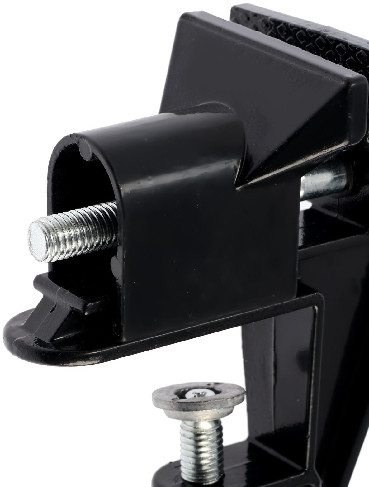 Мини-тиски алюминиевые ТУНДРА, винтовой зажим, усиленные, 50 мм