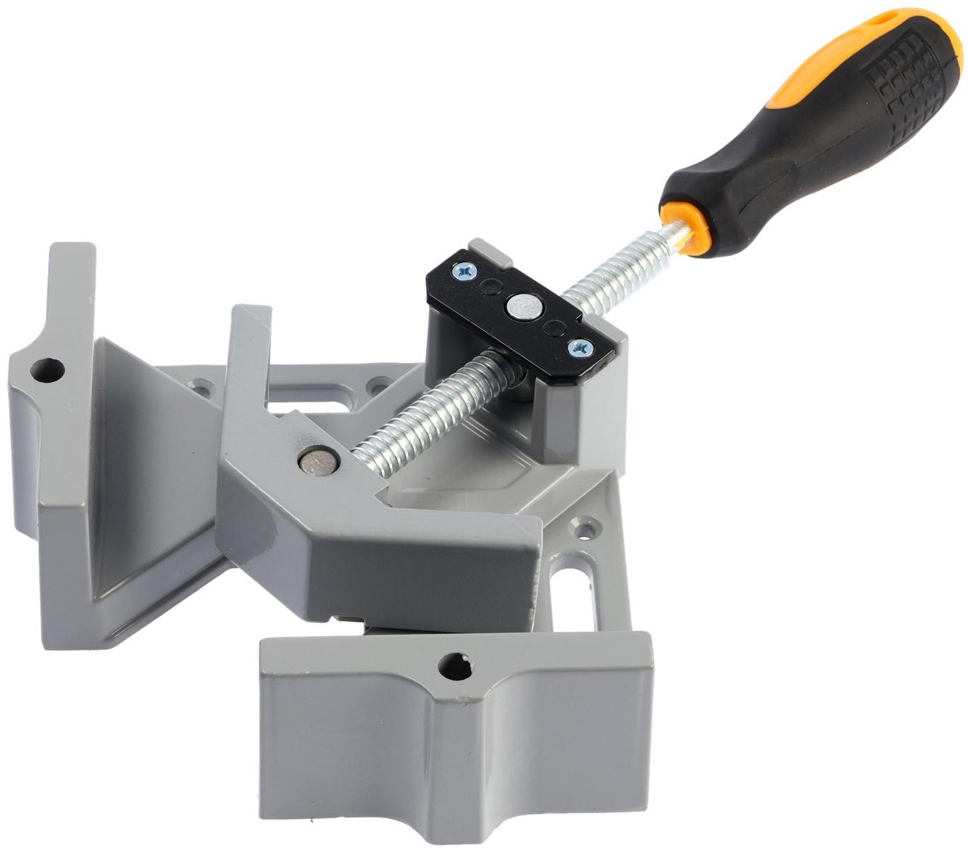 Струбцина угловая ТУНДРА, металлическая, один зажим, 2К рукоятка, 60 мм