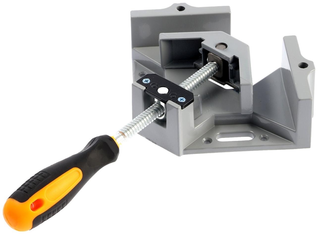 Струбцина угловая ТУНДРА, металлическая, один зажим, 2К рукоятка, 60 мм