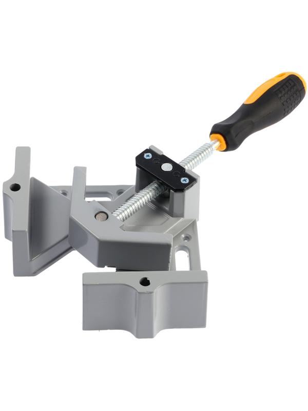 Струбцина угловая ТУНДРА, металлическая, один зажим, 2К рукоятка, 60 мм