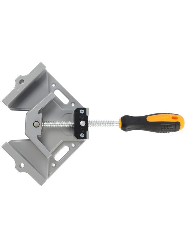 Струбцина угловая ТУНДРА, металлическая, один зажим, 2К рукоятка, 60 мм