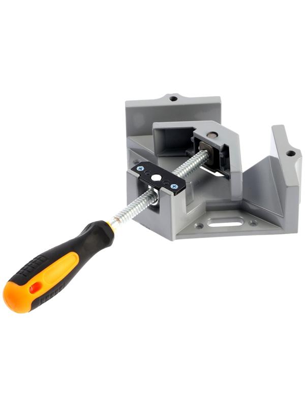 Струбцина угловая ТУНДРА, металлическая, один зажим, 2К рукоятка, 60 мм