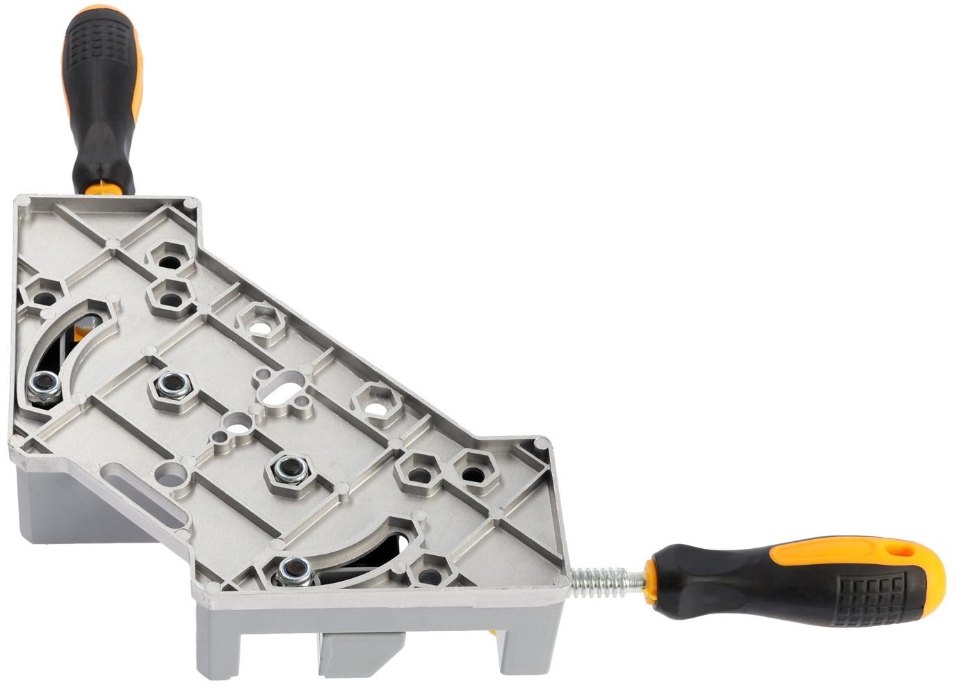 Струбцина угловая усиленная ТУНДРА, металлическая, два зажима 90 и 180°, 2К рукоятка, 70 мм