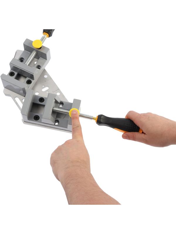 Струбцина угловая усиленная ТУНДРА, металлическая, два зажима 90 и 180°, 2К рукоятка, 70 мм