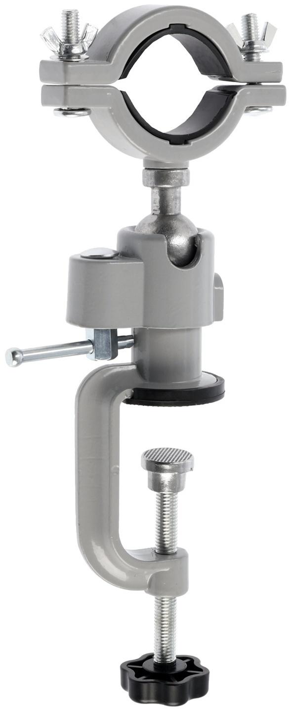 Стойка для дрели ТУНДРА, винтовой зажим, поворотный шарнир 360°, d=60 мм, длина 253 мм