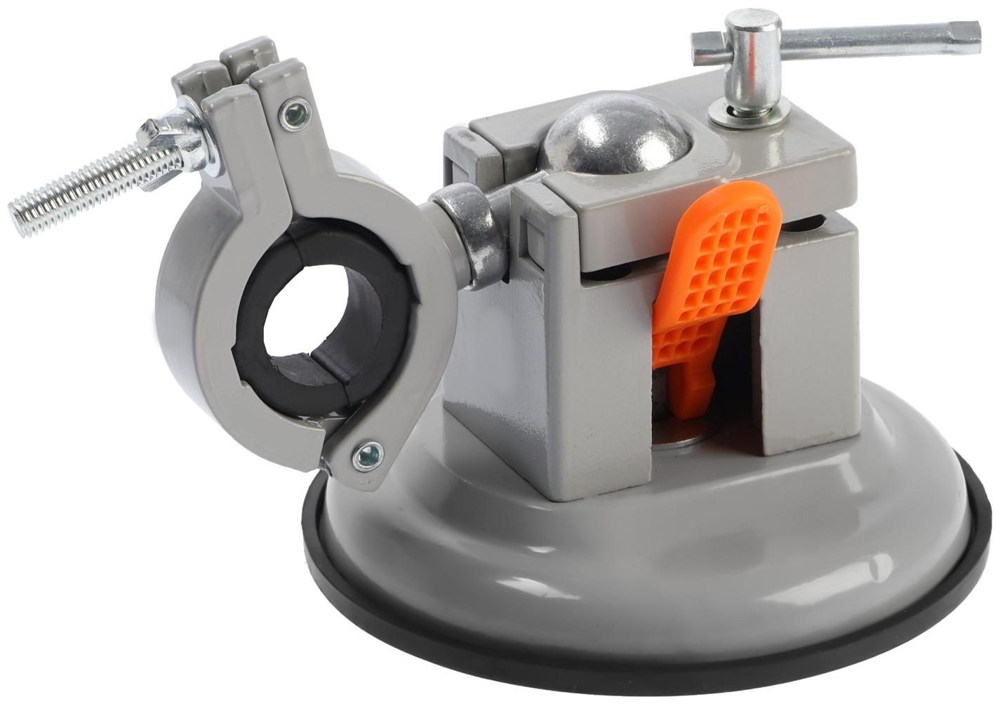 Стойка для дрели ТУНДРА, крепление на присоске, поворотная на 360°, d=60 мм, высота 185 мм