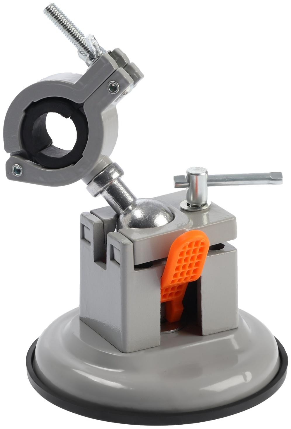 Стойка для дрели ТУНДРА, крепление на присоске, поворотная на 360°, d=60 мм, высота 185 мм