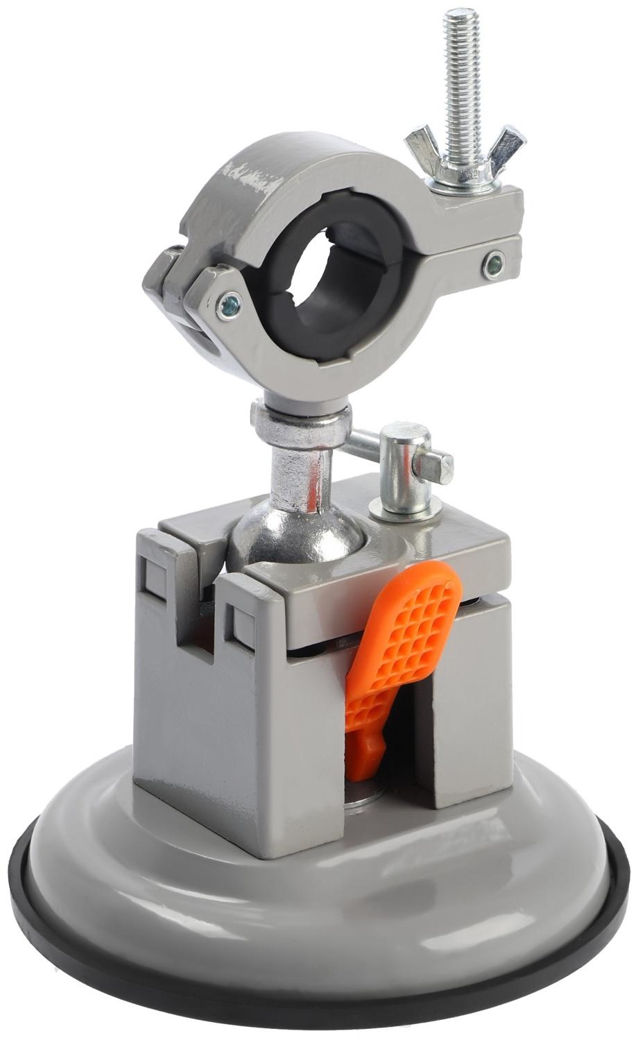 Стойка для дрели ТУНДРА, крепление на присоске, поворотная на 360°, d=60 мм, высота 185 мм