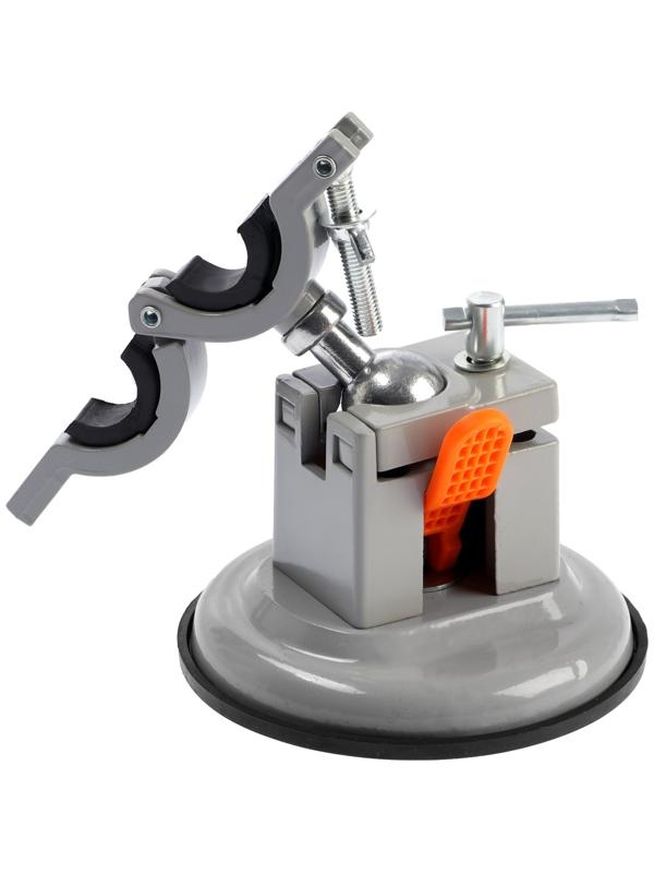 Стойка для дрели ТУНДРА, крепление на присоске, поворотная на 360°, d=60 мм, высота 185 мм