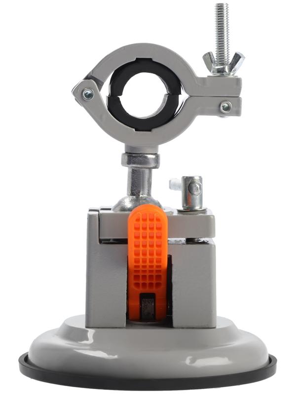 Стойка для дрели ТУНДРА, крепление на присоске, поворотная на 360°, d=60 мм, высота 185 мм