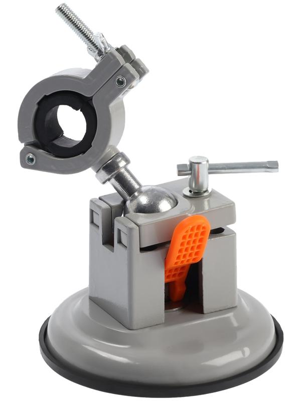 Стойка для дрели ТУНДРА, крепление на присоске, поворотная на 360°, d=60 мм, высота 185 мм