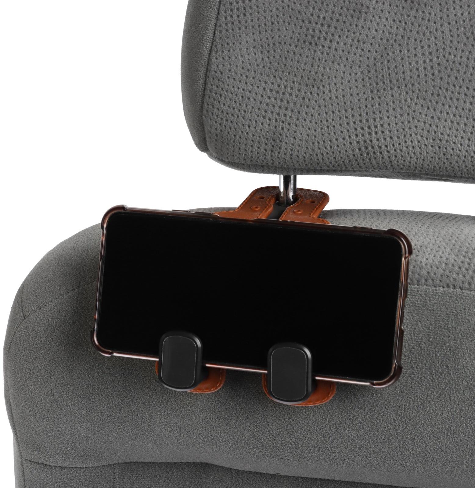 Крючок на подголовник двойной, коричневый