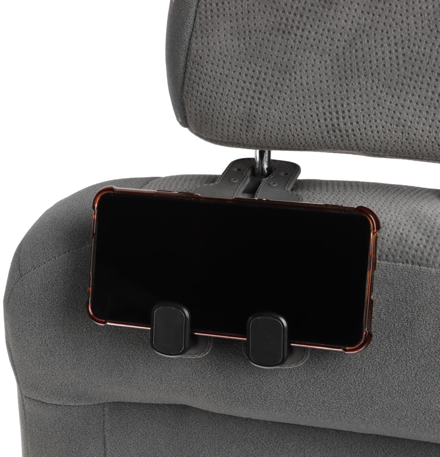 Крючок на подголовник двойной, серый