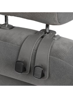 Крючок на подголовник двойной, серый