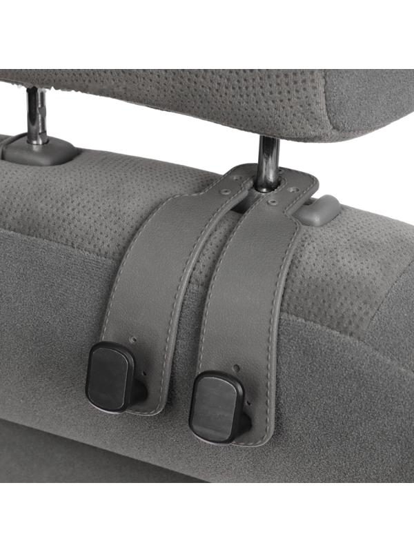 Крючок на подголовник двойной, серый