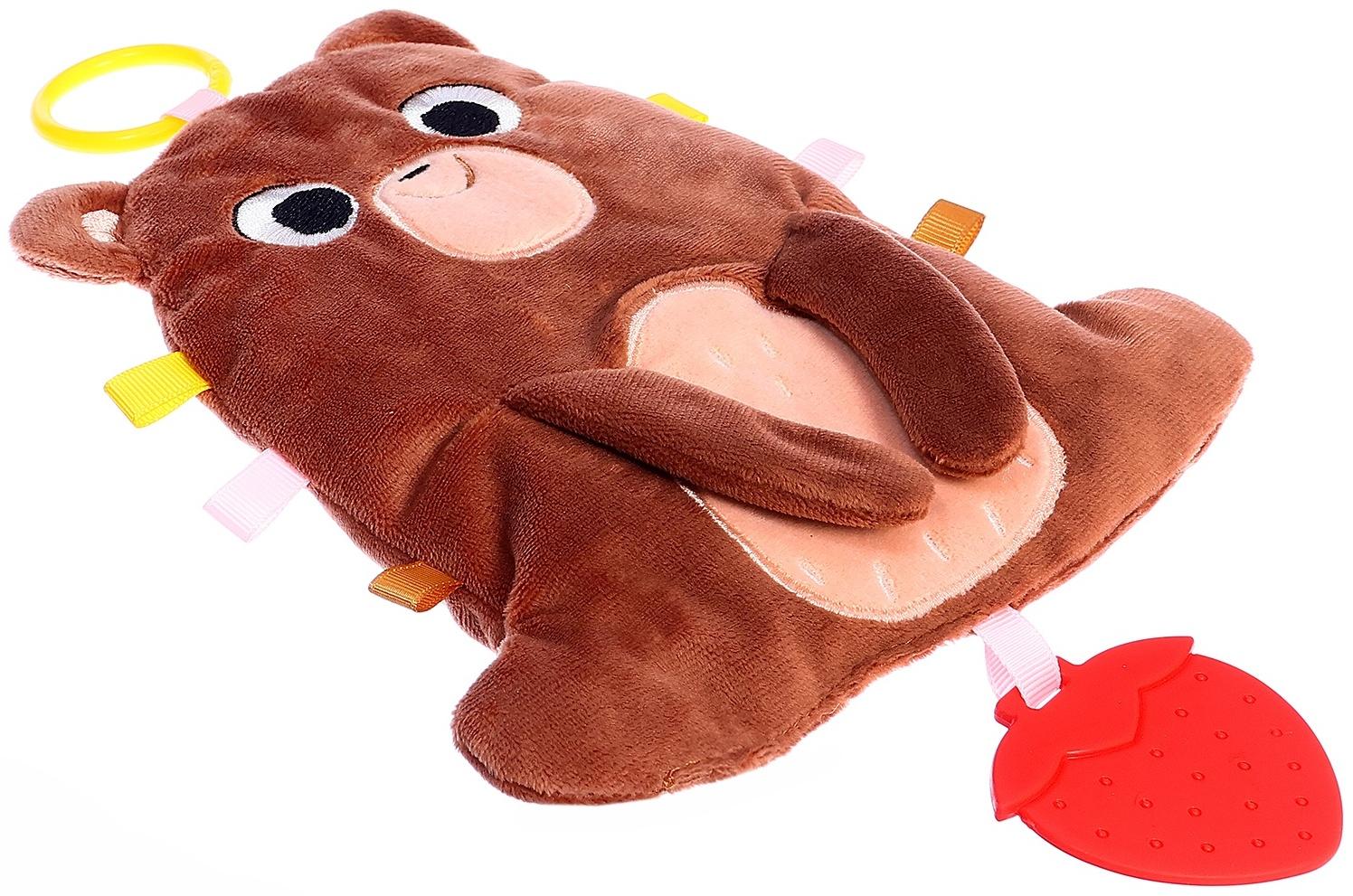 Подвеска с прорезывателем «Мишка», шуршит, коричневый