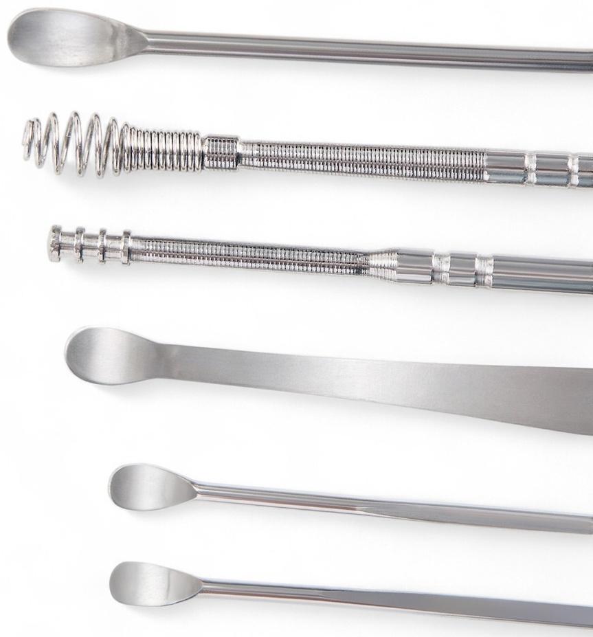 Набор для чистки ушей: кожаный чехол + 6 предметов