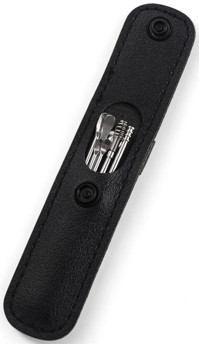 Набор для чистки ушей: кожаный чехол + 6 предметов